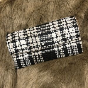 Banana Republic Clutch, Black, White, Jewels, NWT